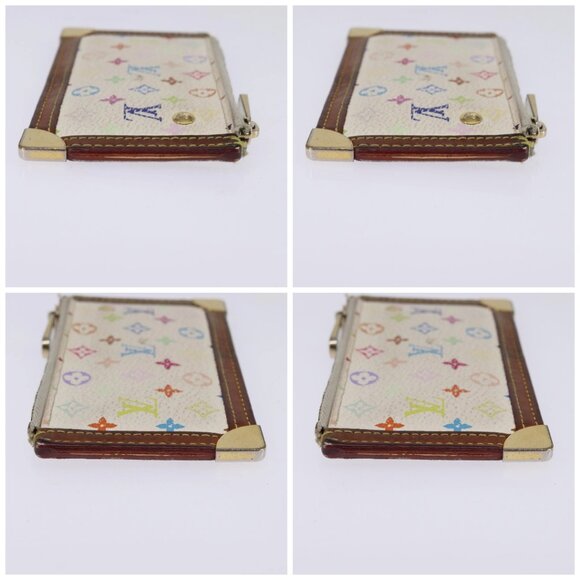 LOUIS VUITTON Multicolor Pochette Cles Coin Purse White M92655 LV Auth 141583 - Picture 15 of 16